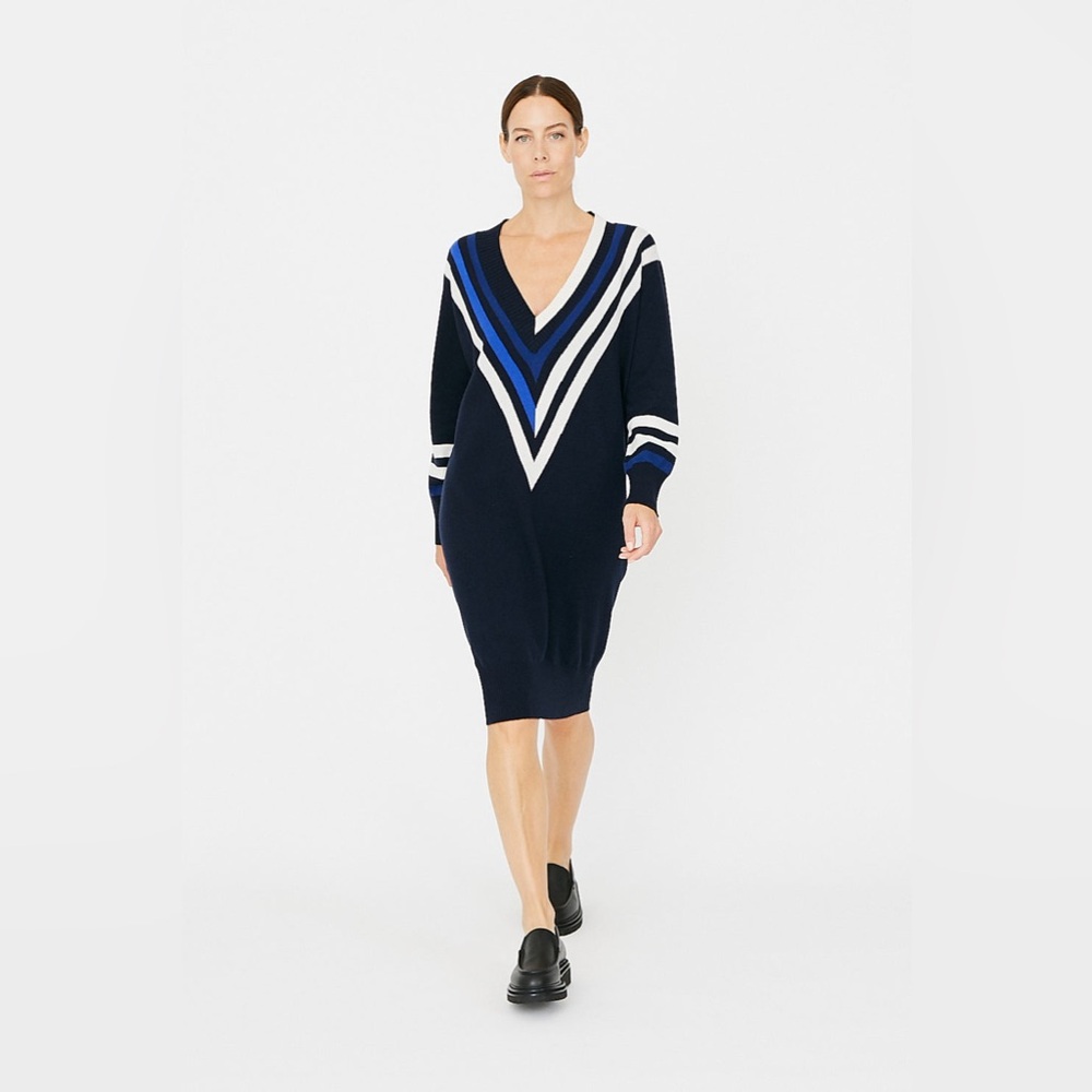 Clements Ribeiro Clipper cashmere sweater dress in dark navy size XS